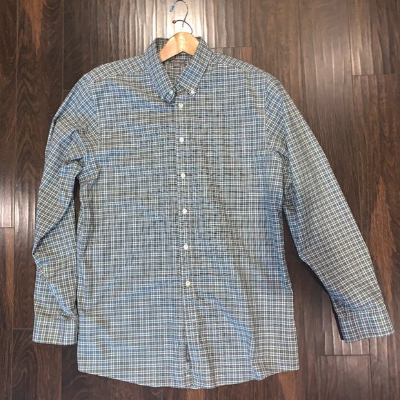 Eddie Bauer plaid maroon/grey wrinklefree buttondown Tall L. - Picture 10 of 10